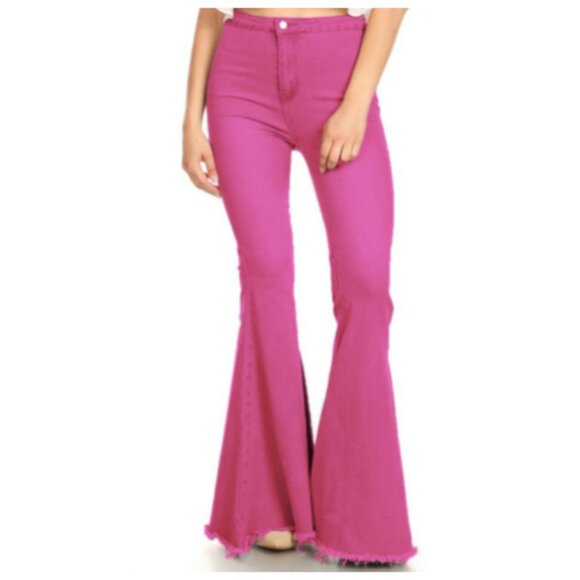 * anna-kaci* Bell Bottom High Waist Denim Jeans NWT - Picture 2 of 6